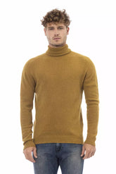 Alpha Studio Brown Alpaca Men Sweater -   -  Alpha Studio.